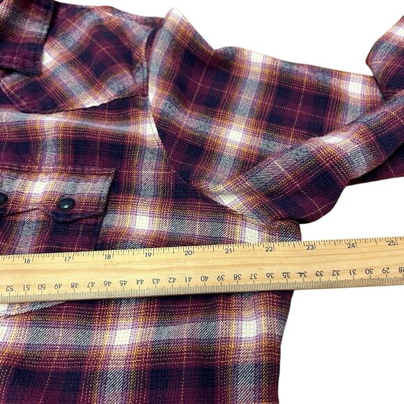 Cruel Girl‎ Women's XXL Pearl Snap Maroon Long Sleeve Flannel - Picture 7 of 7